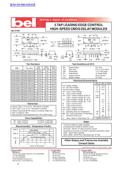 Bel Fuse Cat 10-R3 CMOS Delay Module Datasheet - cover page