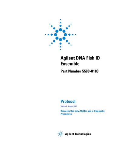Agilent DNA Fish ID Ensemble user manual - cover page