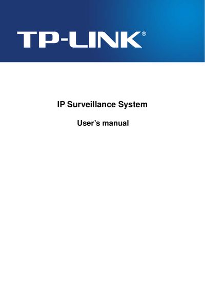 TP-Link IP Surveillance System User Manual - cover page