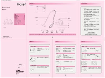 Haier ZW1300-6 Vacuum Cleaner User Manual - cover page