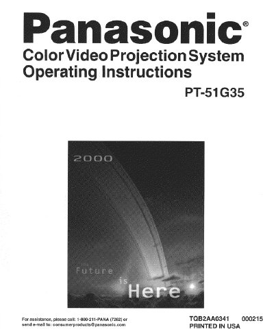 Panasonic PT-51G35 Color Video Projection System Operating Instructions - cover page