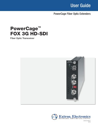 Extron PowerCage FOX 3G HD-SDI User Guide - cover page