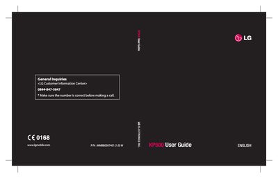 LG KP500 User Manual - cover page