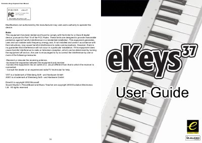 Evolution eKeys37 USB Music Keyboard User Manual - cover page