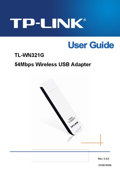 TP-LINK TL-WN321G 54Mbps Wireless USB Adapter User Guide