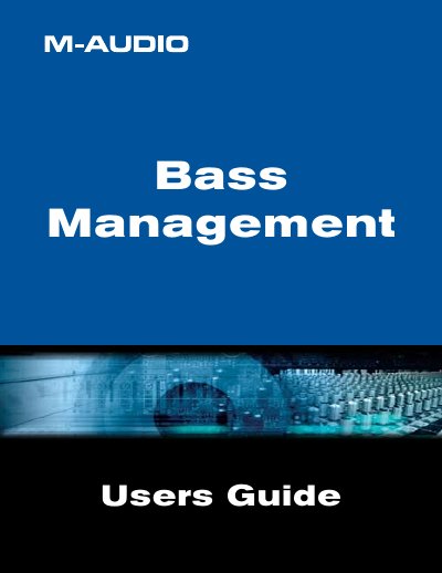 M-Audio Bass Management 2 User Guide - cover page
