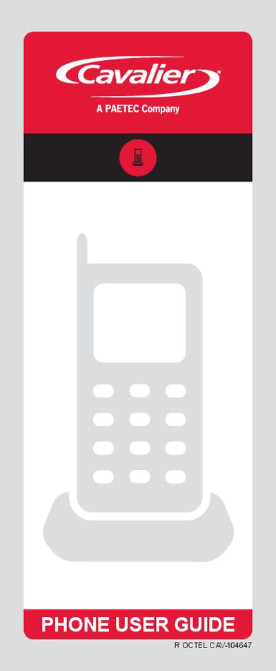 Cavalier Phone User Guide - cover page
