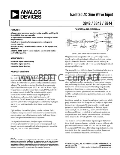 Analog Devices 3B42/3B43/3B44 Handbook - cover page