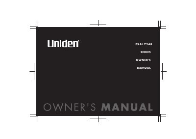 Uniden EXAI7248 Series Cordless Telephone Owner's Manual - cover page