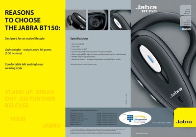 Jabra BT150 Headset User Manual - cover page