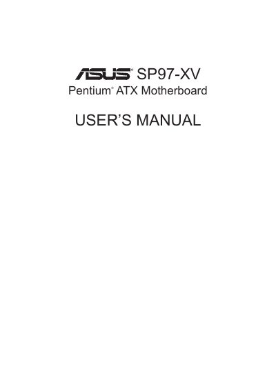 ASUS SP97-XV Motherboard User Manual - cover page