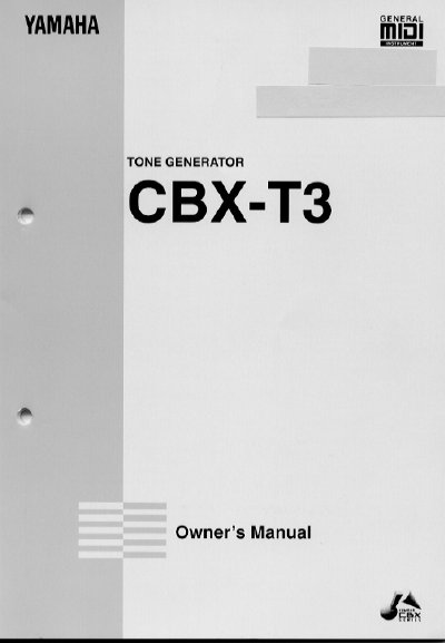Yamaha CBX-T3 Tone Generator Owner's Manual - cover page