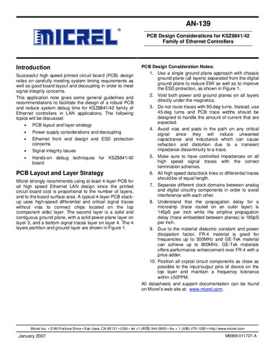 MICREL AN-139 USER MANUAL - cover page