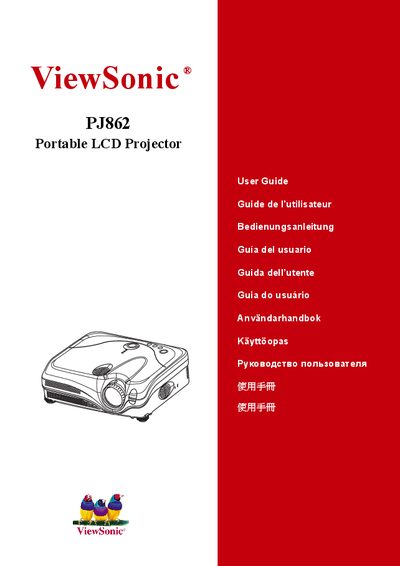 ViewSonic PJ862 Portable LCD Projector User Manual - cover page