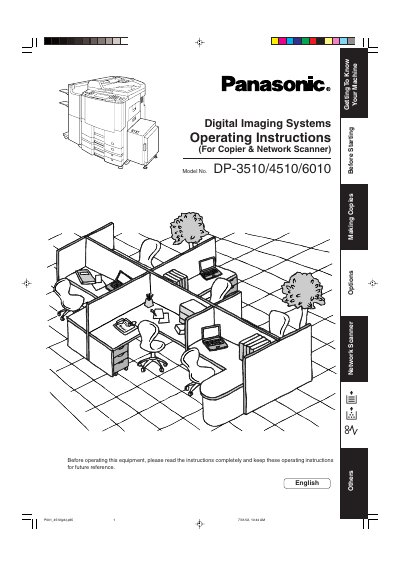 Panasonic DP-3510/4510/6010 Digital Imaging Systems Operating Instructions - cover page