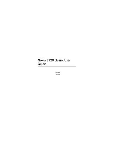 Nokia 3120 classic User Guide - cover page