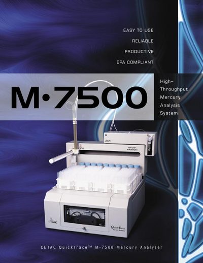 CETAC QuickTrace M-7500 High-Throughput Mercury Analysis System Product Leaflet - cover page