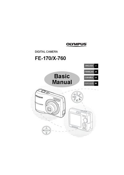 Olympus FE-170/X-760 Digital Camera Basic Manual - cover page