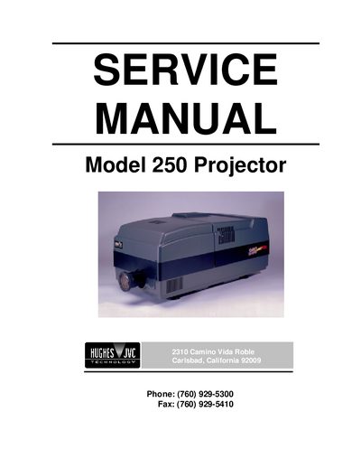 Hughes-JVC 250 Projector Service Manual - cover page