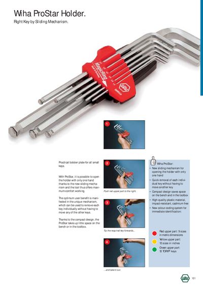 Wiha ProStar Holder Right Key by Sliding Mechanism Product Leaflet - cover page
