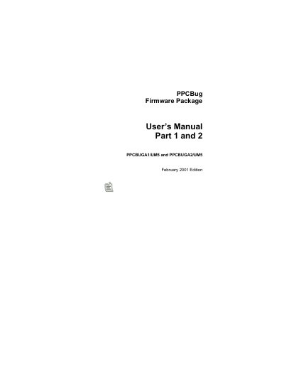 Motorola PPCBUGA1/UM5 and PPCBUGA2/UM5 Firmware Package User Manual - cover page