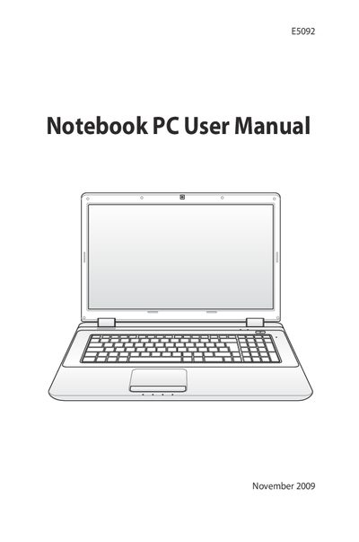 ASUS E5092 Notebook PC User Manual - cover page