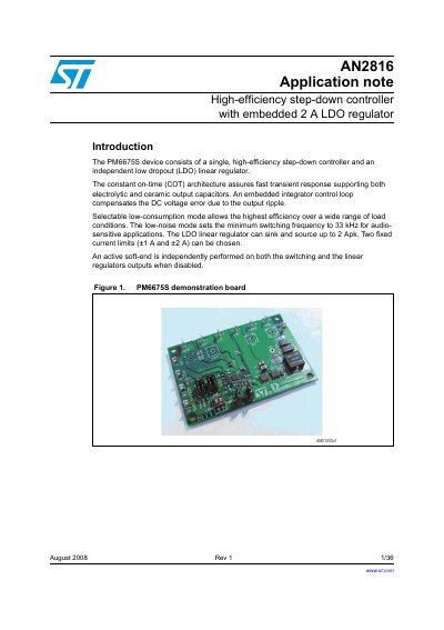 STMicroelectronics AN2816 PM6675S Application Note - cover page
