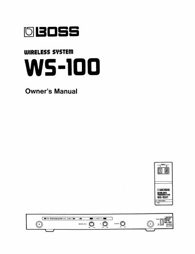 BOSS WS-100 Wireless System Owner's Manual - cover page