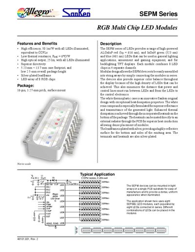 Allegro MicroSystems SEPM Series RGB Multi Chip LED Modules Datasheet - cover page