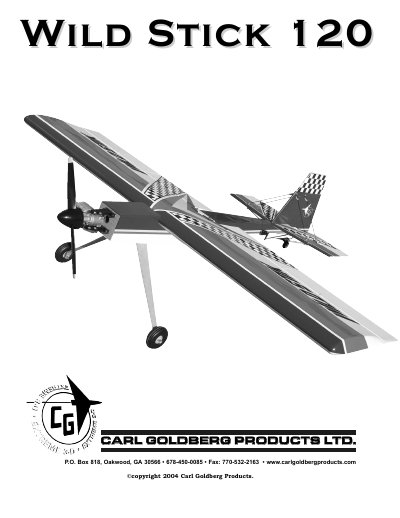 Carl Goldberg Products Wild Stick 120 Assembly and Operation Guide - cover page