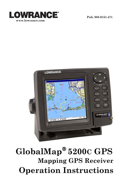 Lowrance GlobalMap 5200c GPS Mapping Receiver Operation Instructions - cover page