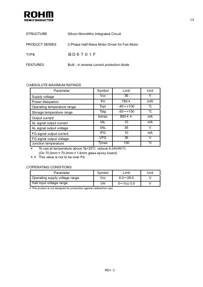 ROHM BA6901F handbook - cover page