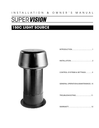 SUPERVISION 150C Light Source Installation Manual - cover page