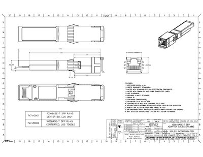 Molex 1000BASE-T SFP Adapter Product Leaflet - cover page