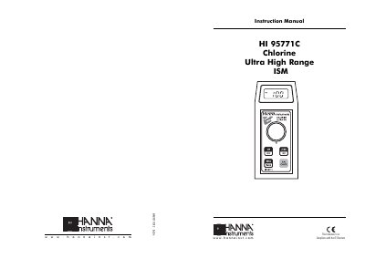 Hanna Instruments HI 95771C Chlorine Ultra High Range ISM Instruction Manual - cover page