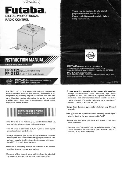 Futaba FP-G152/G153 Manual - cover page