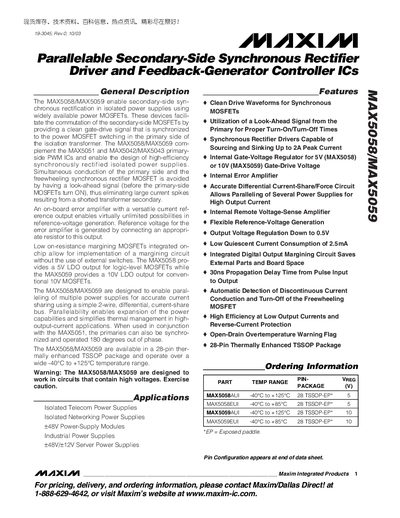 Maxim MAX5058/MAX5059 Datasheet - cover page