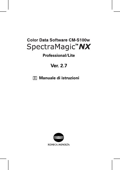 Konica Minolta CM-S100w Color Data Software User Manual - cover page