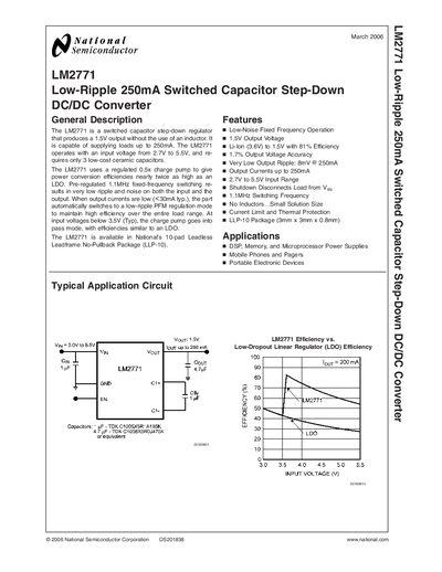 National Semiconductor LM2771 Datasheet - cover page