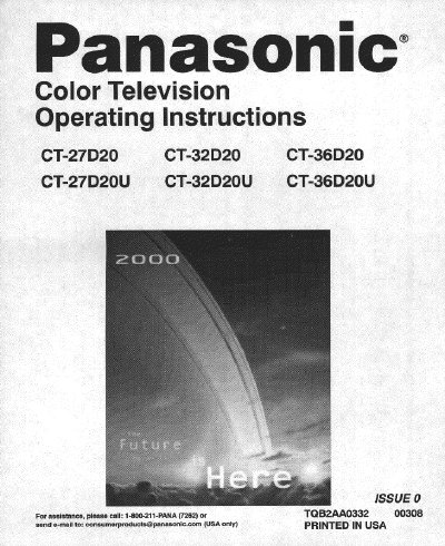 Panasonic CT-27D20/CT-27D20U/CT-32D20/CT-32D20U/CT-36D20/CT-36D20U Manual - cover page
