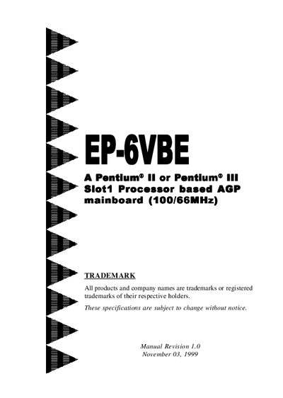 EPoX EP-6VBE User Manual - cover page