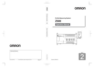 Omron Z500 Profile Measuring System Operation Manual - cover page