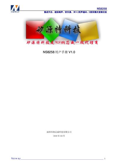 Nsiway NNSS88225588 Audio Amplifier User Manual