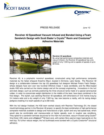 Anselmo Mauri Revolver 42 Speedboat Press Release - cover page