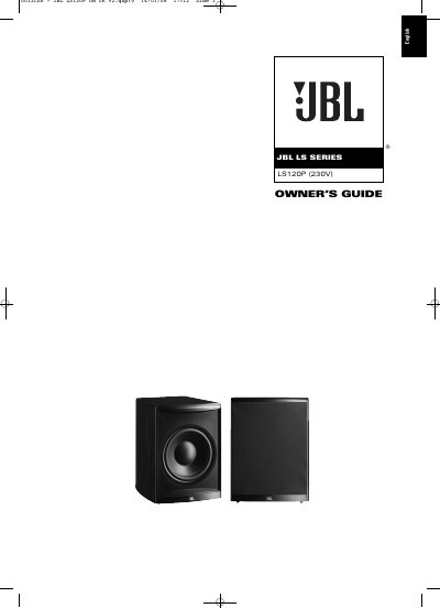 JBL LS120P Powered Subwoofer Owner's Guide - cover page