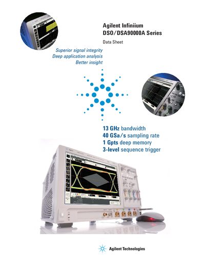 Agilent Infiniium DSO/DSA90000A Series Oscilloscope Data Sheet - cover page