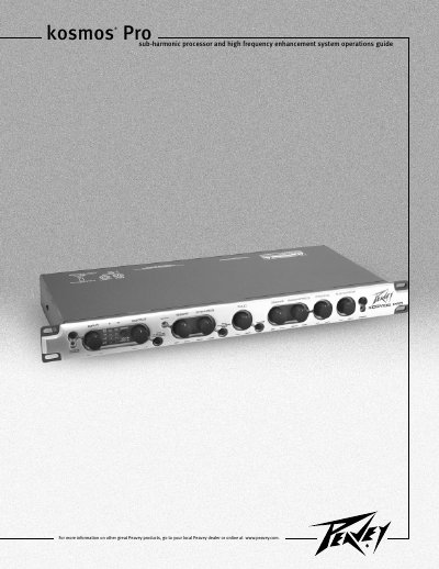 Peavey kosmos Pro Sub-Harmonic Processor Operations Guide - cover page