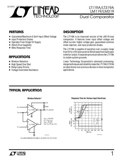 SGS-HOMSON LT119A/LT319A LM119/LM319 Manual - cover page