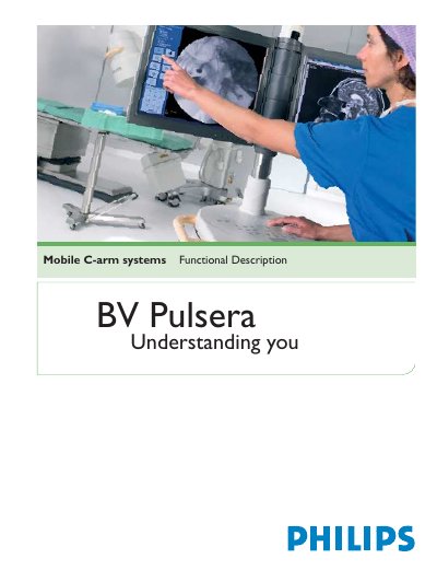 Philips BV Pulsera Mobile C-arm Functional Description Manual - cover page
