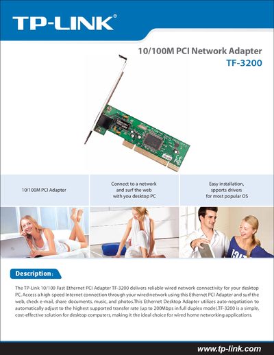 TP-Link TF-3200 10/100M PCI Network Adapter User Guide - cover page